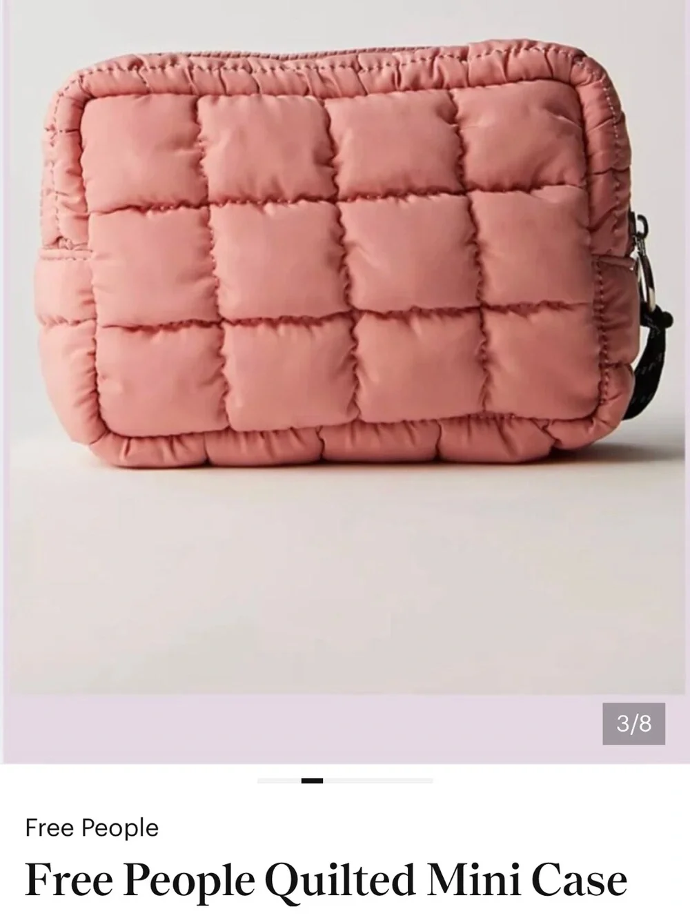 Free People Quilted Mini Case in Light Pink Ballet Slipper NWT